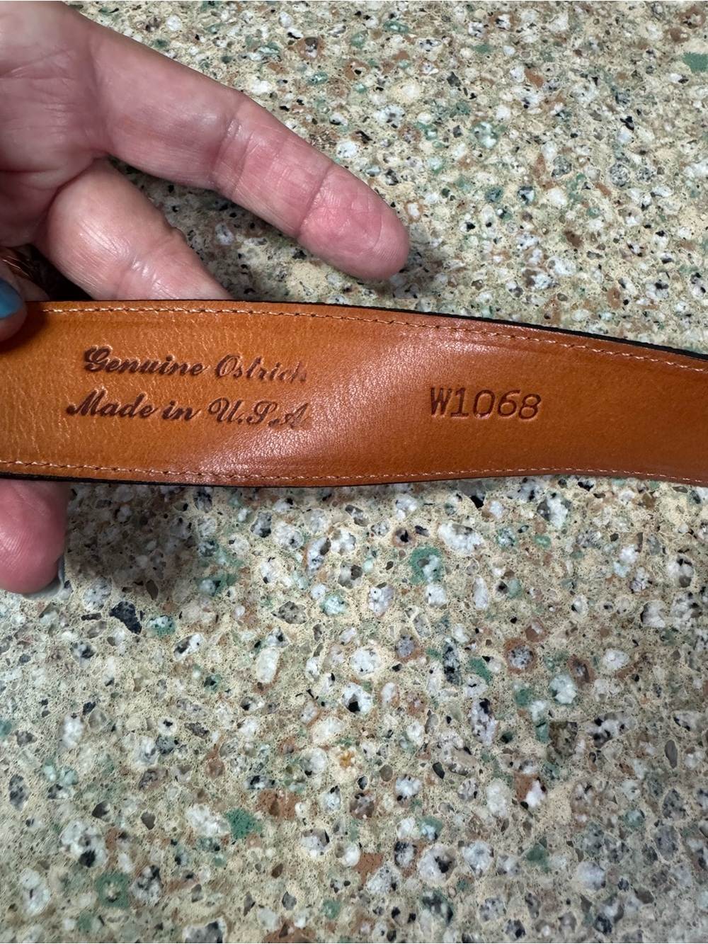 Lucchese Women’s Ostrich Belt W1068 Size 42 Black - Picture 7 of 9